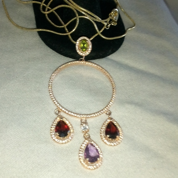 Beautiful custom made natural gemstone pendant - Picture 2 of 4